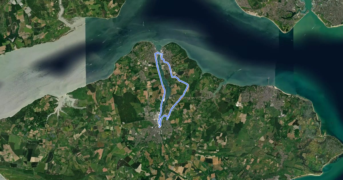 Маршрут Cowes (Route 3) на спутниковом снимке
