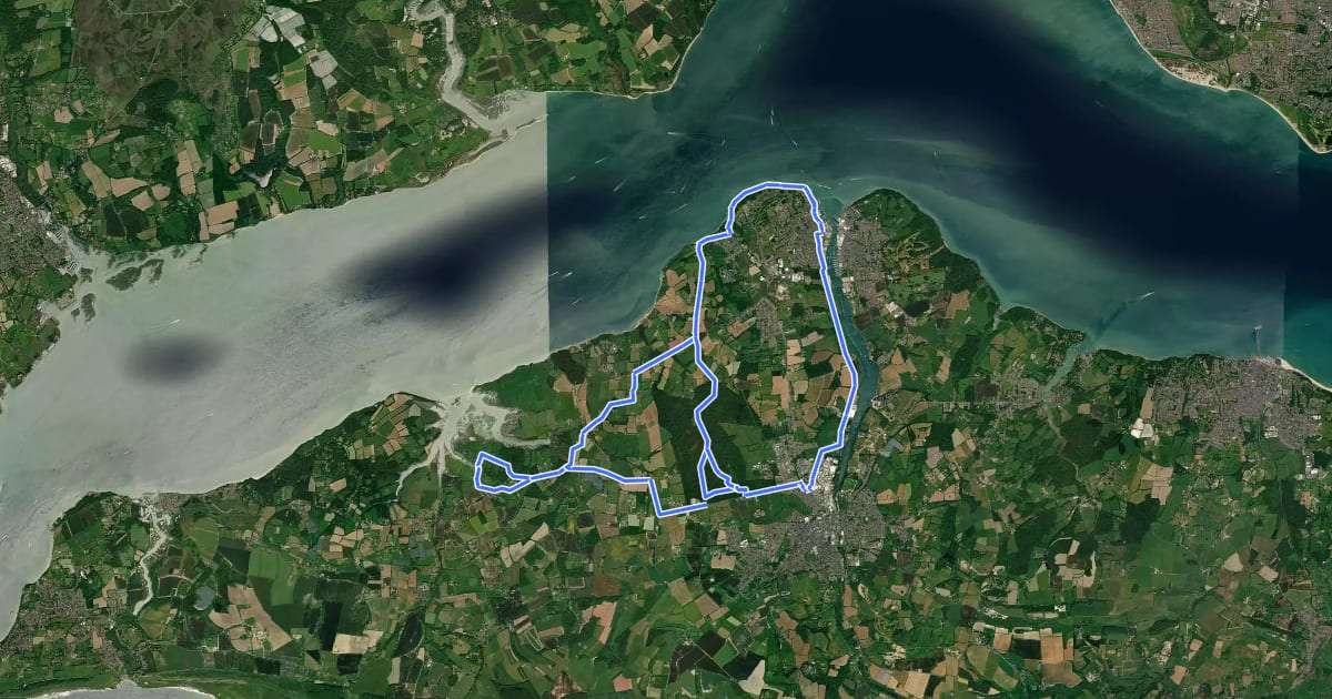 Маршрут Cowes (Route 4) на спутниковом снимке