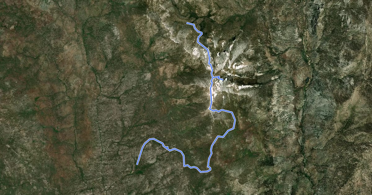 Маршрут Coyote Lakes Trail на спутниковом снимке