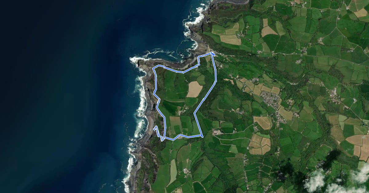 Маршрут Crackington cracker walk, North Cornwall на спутниковом снимке