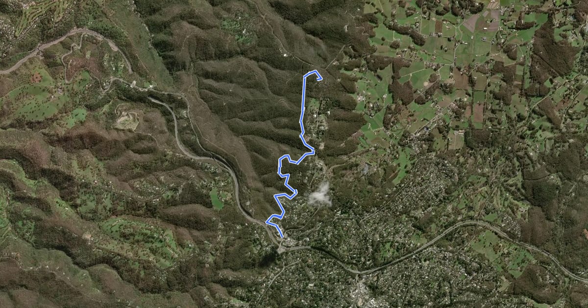 Маршрут Crafers to Mt Lofty Trail на спутниковом снимке