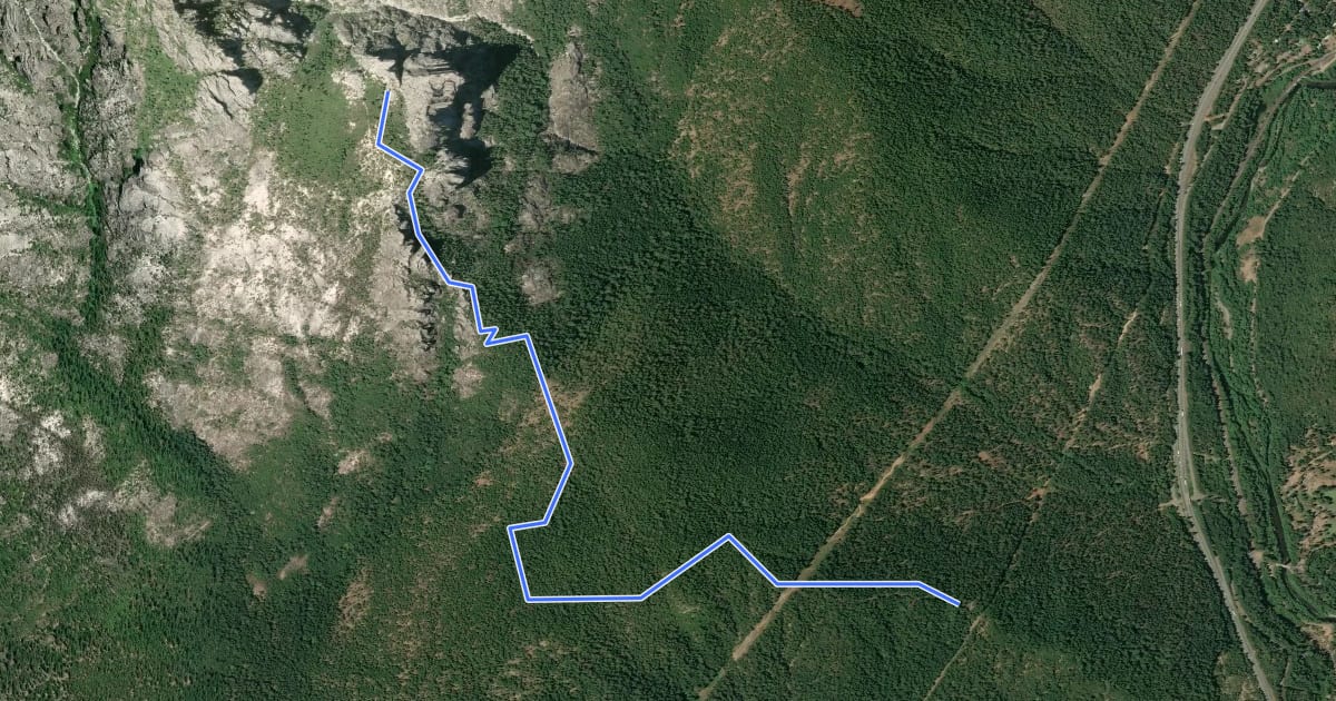 Маршрут Crags Trail на спутниковом снимке