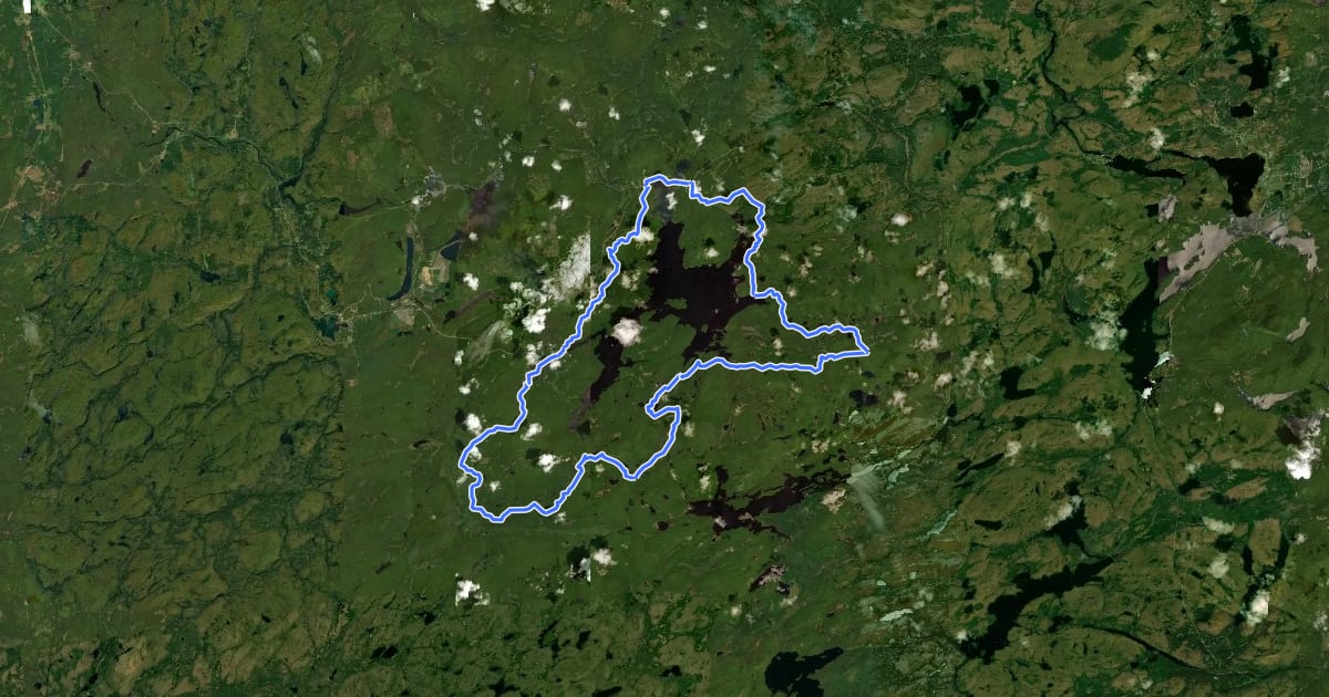 Маршрут Cranberry Lake 50 Loop Trail на спутниковом снимке