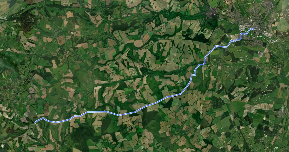 Маршрут Cranborne Droves Way на спутниковом снимке