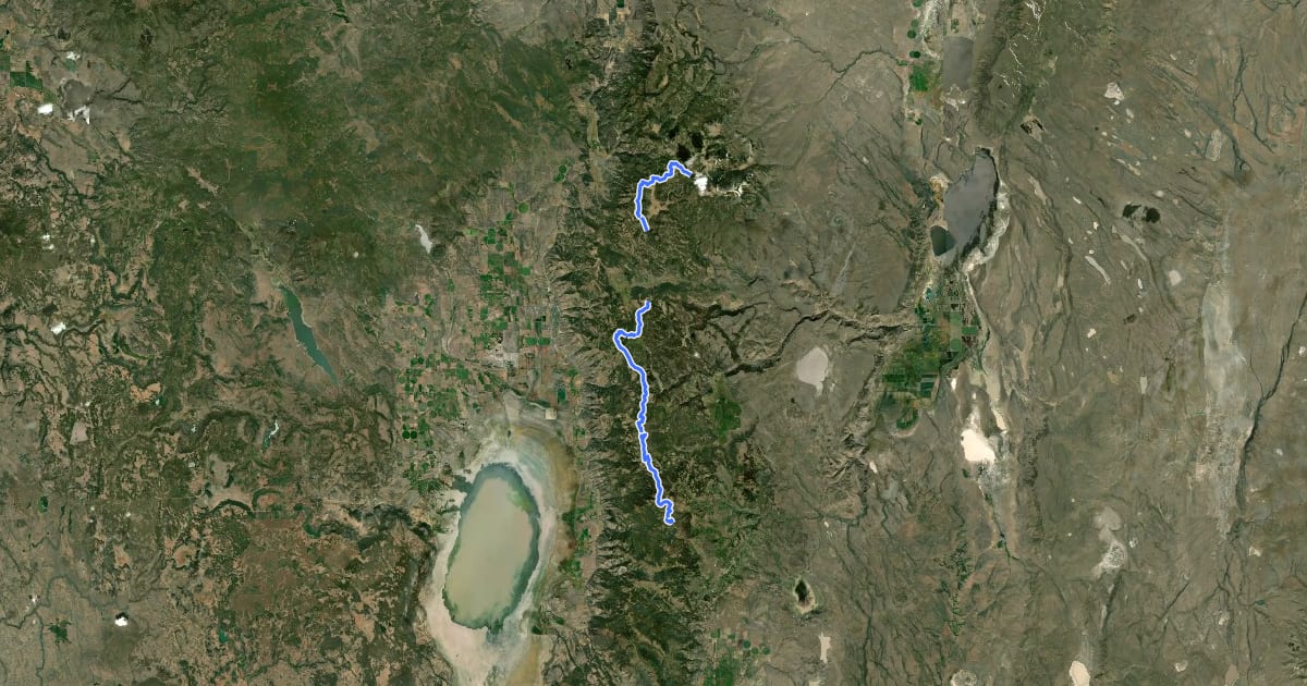 Маршрут Crane Mountain NRT на спутниковом снимке