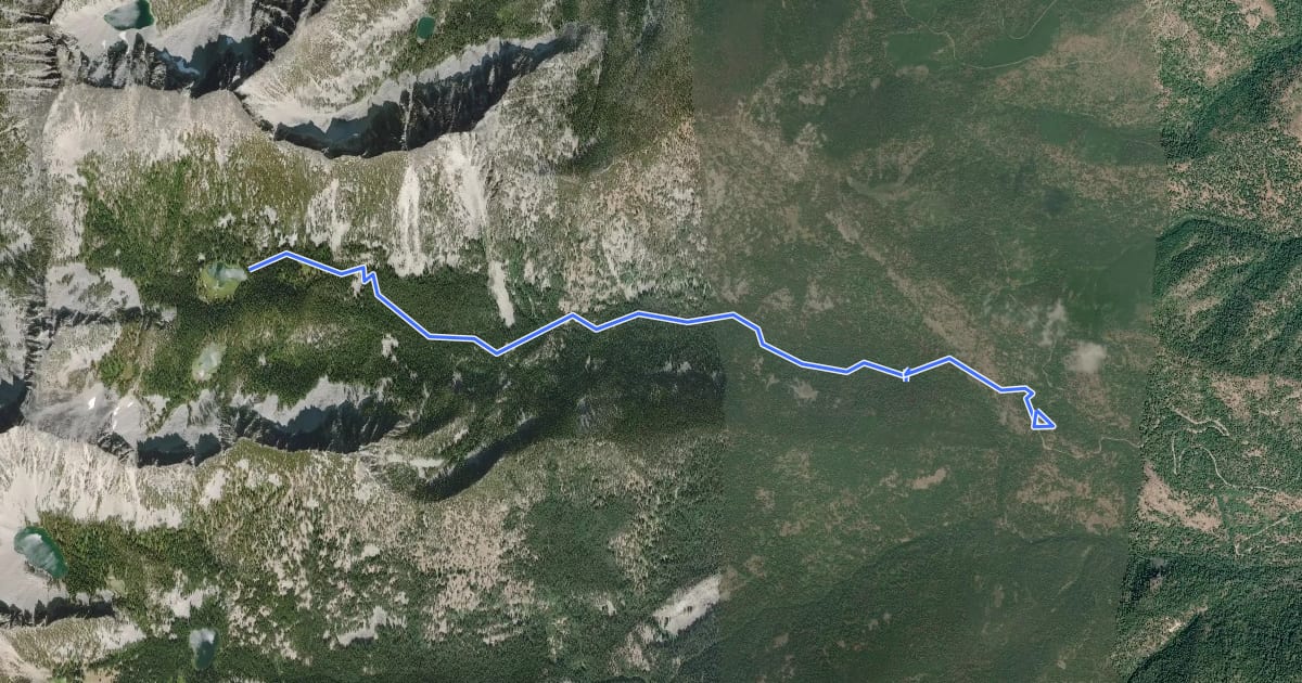 Маршрут Crater Creek Trail на спутниковом снимке