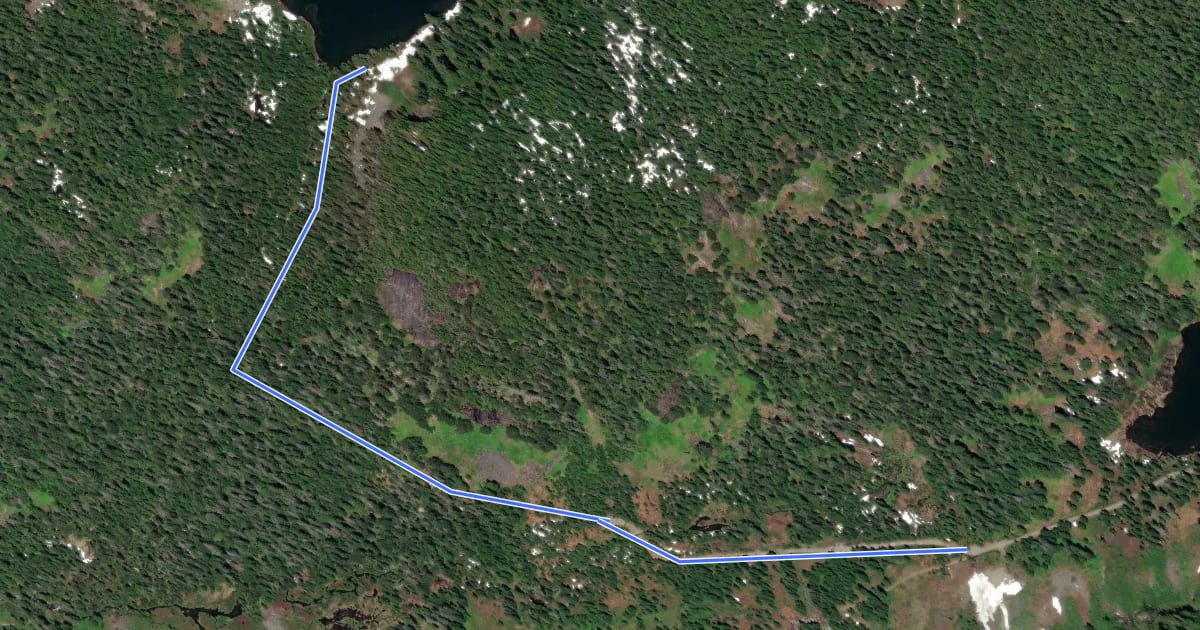 Маршрут Crater Lake Trail на спутниковом снимке