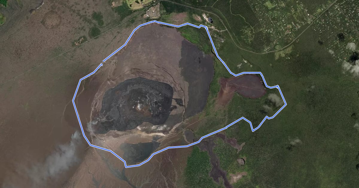 Маршрут Crater Rim Trail на спутниковом снимке