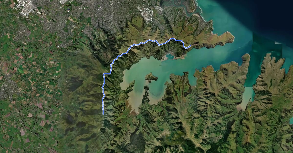 Маршрут Crater Rim Walkway на спутниковом снимке