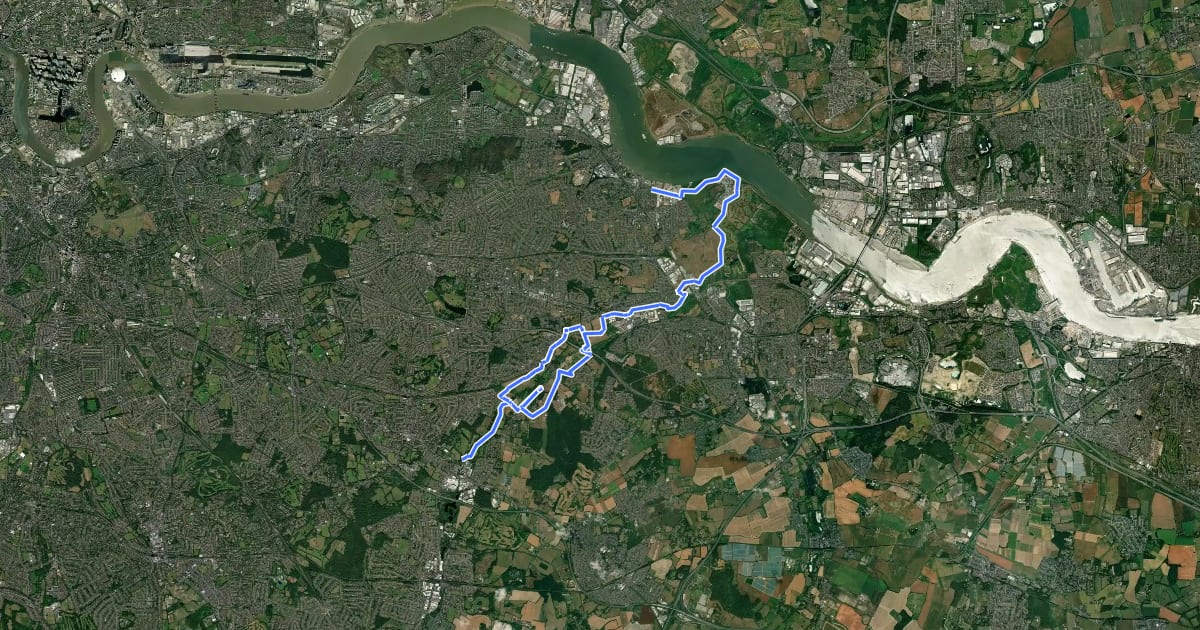 Маршрут Cray Riverway на спутниковом снимке