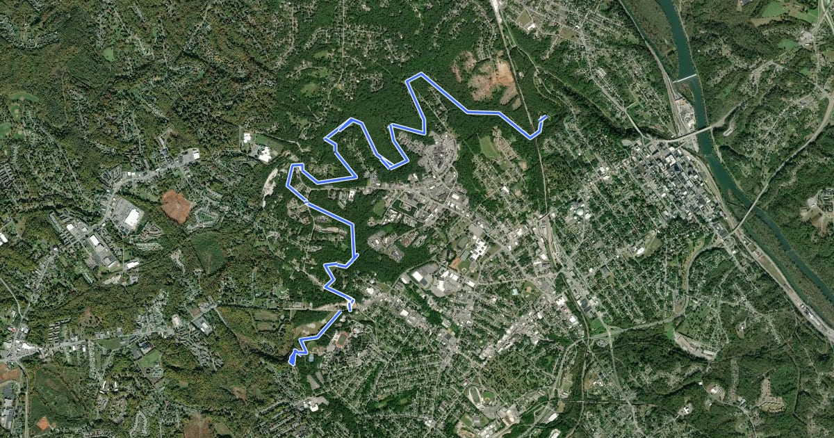 Маршрут Creekside Trail на спутниковом снимке