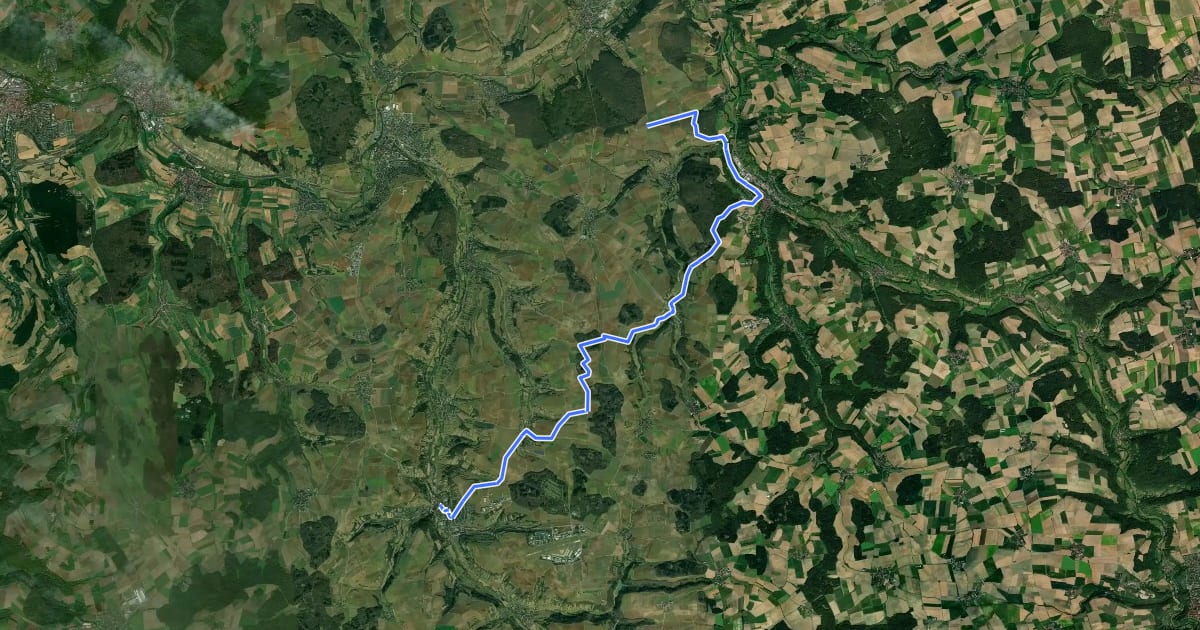 Маршрут Creglingen - Niederstetten на спутниковом снимке