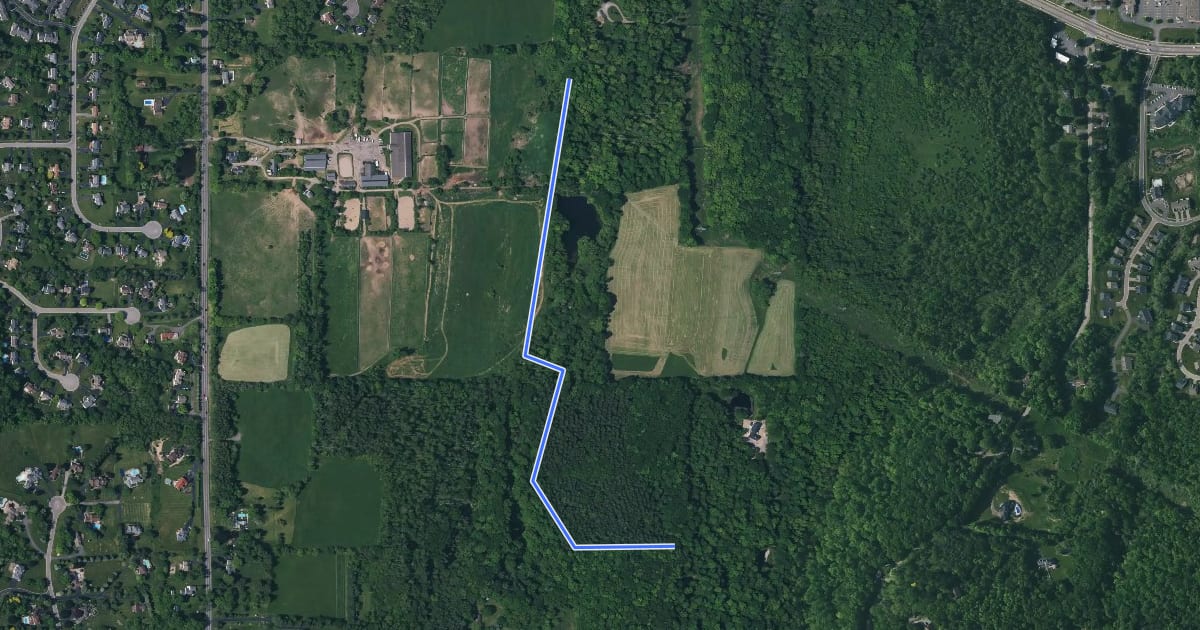 Маршрут Crescent Trail (Blue Blazes) на спутниковом снимке