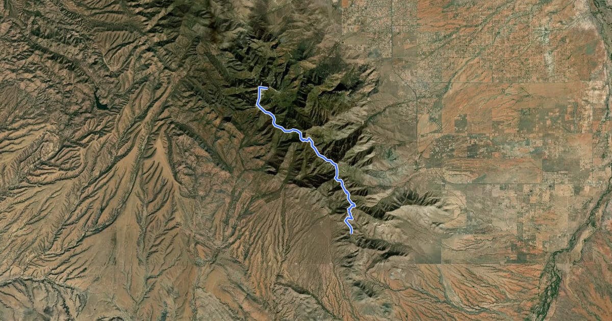 Маршрут Crest Trail #103 на спутниковом снимке