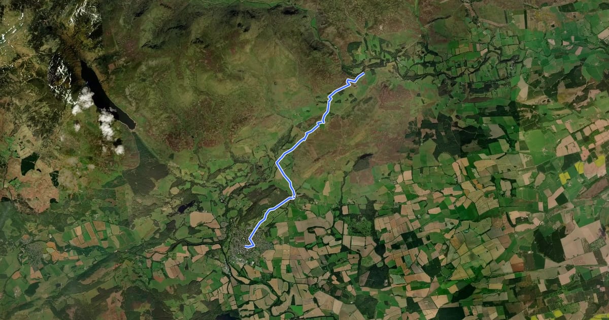 Маршрут Crieff to Dallick на спутниковом снимке