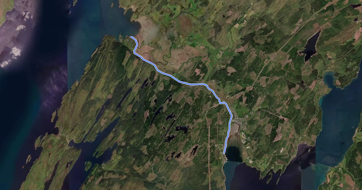 Маршрут Crinan Canal на спутниковом снимке