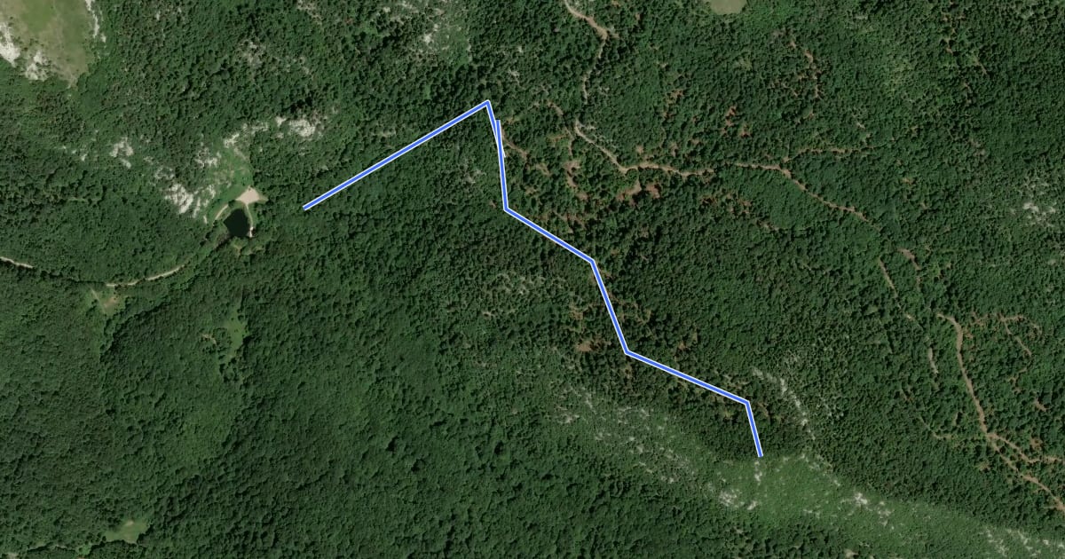 Маршрут Crni vrh iz smjera Baških Oštarija на спутниковом снимке