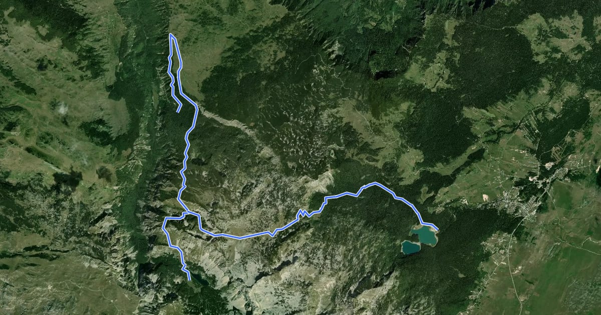Маршрут Crno jezero - Škrčka jezera на спутниковом снимке