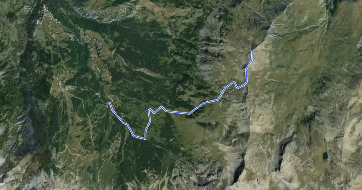 Маршрут Croix de l'Alpe (2 591 m) на спутниковом снимке