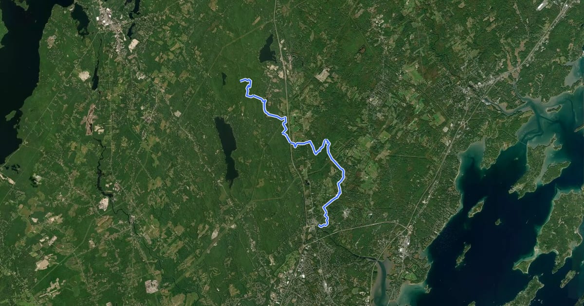 Маршрут Cross Falmouth Trail на спутниковом снимке