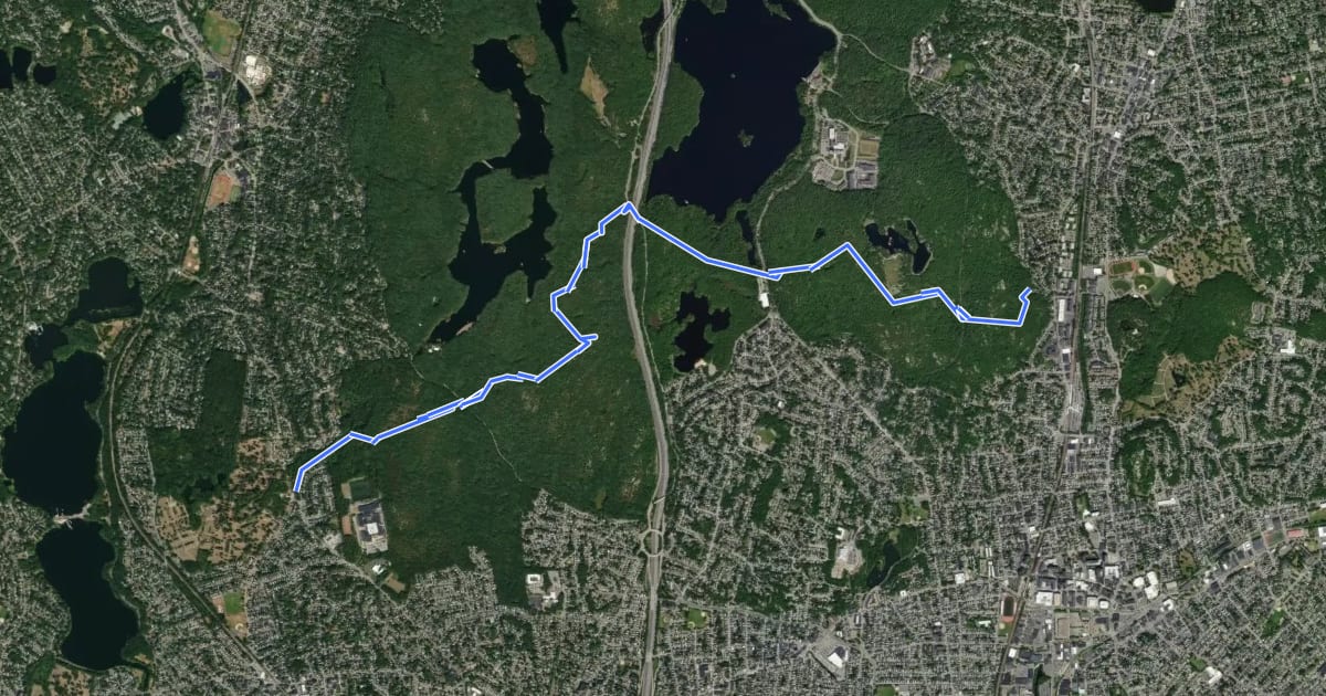Маршрут Cross Fells Trail на спутниковом снимке