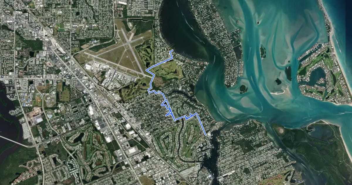 Маршрут Cross Golden Gate Greenway на спутниковом снимке