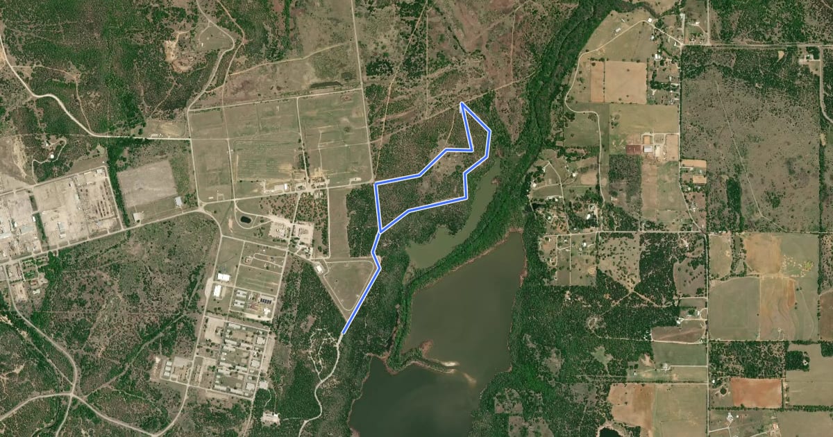 Маршрут Cross Timbers Black Trail на спутниковом снимке