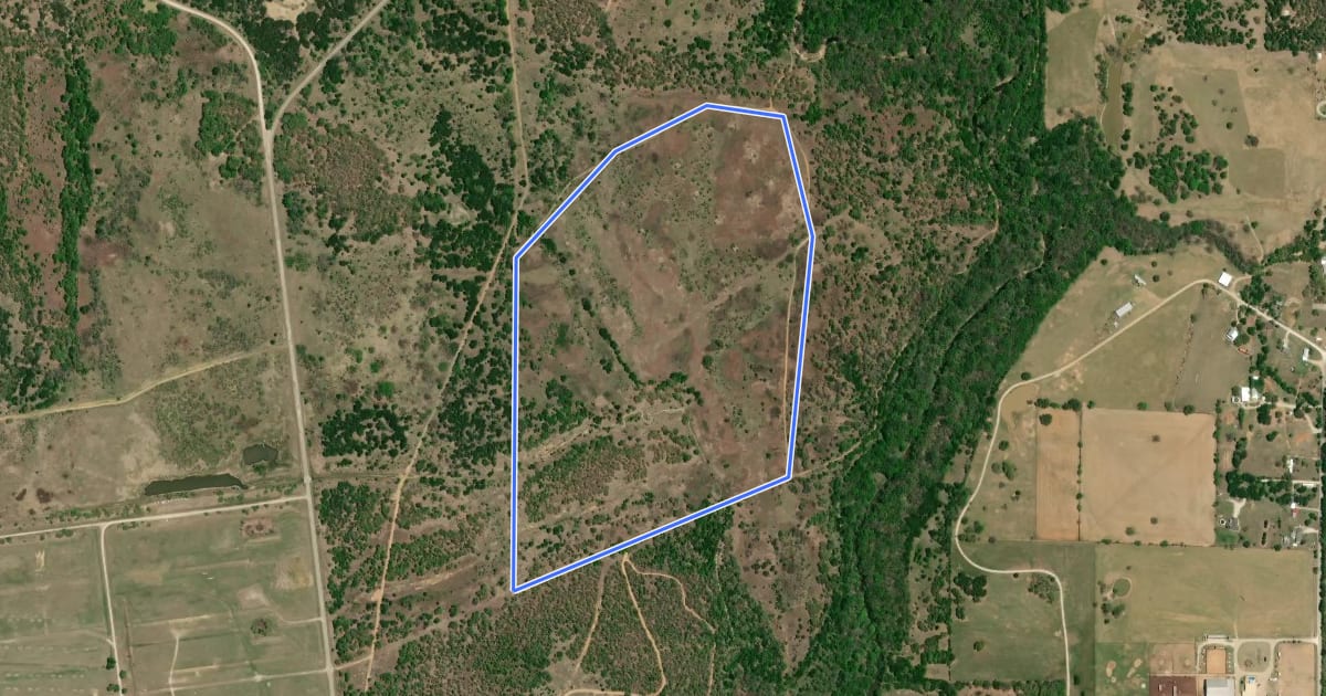 Маршрут Cross Timbers Green Trail на спутниковом снимке