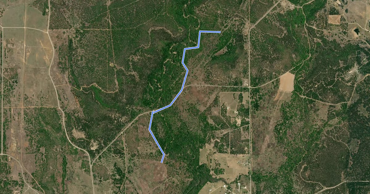 Маршрут Cross Timbers Orange Trail на спутниковом снимке