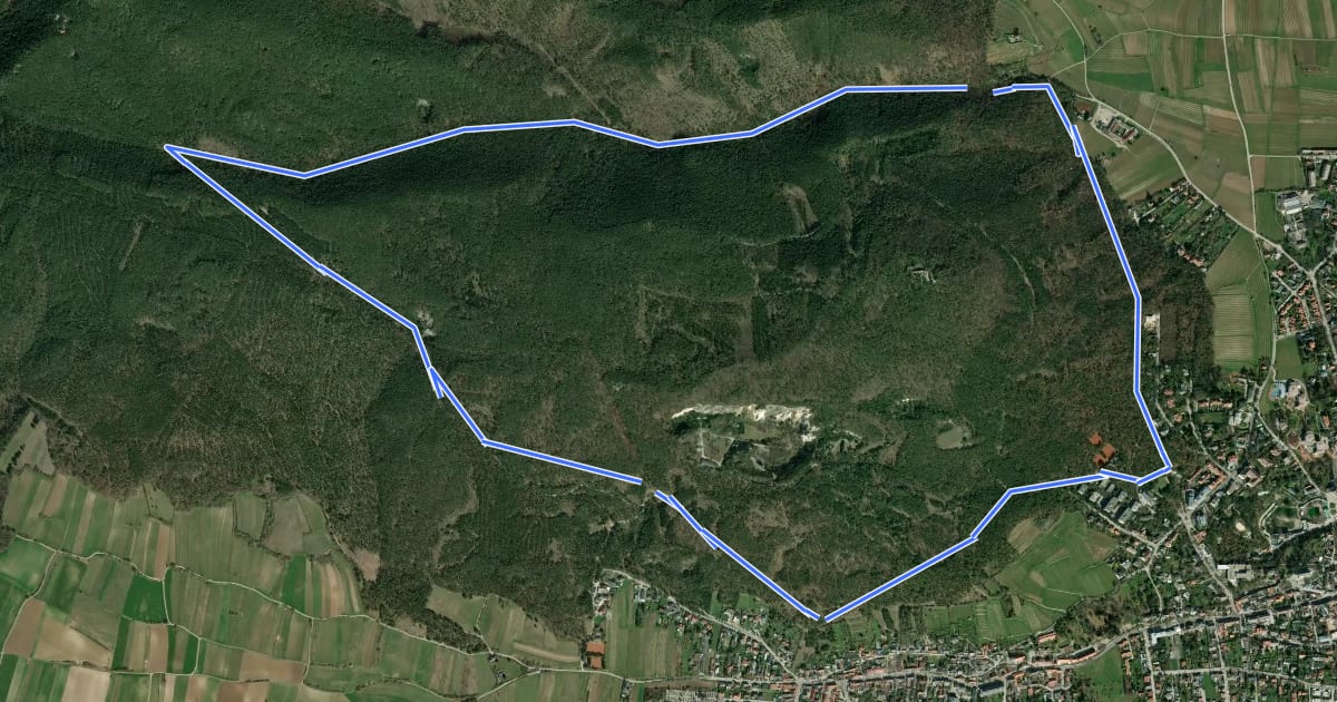 Маршрут Crosslaufstrecke на спутниковом снимке