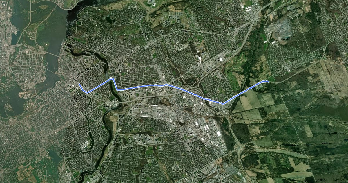 Маршрут Crosstown Bikeway 3 на спутниковом снимке