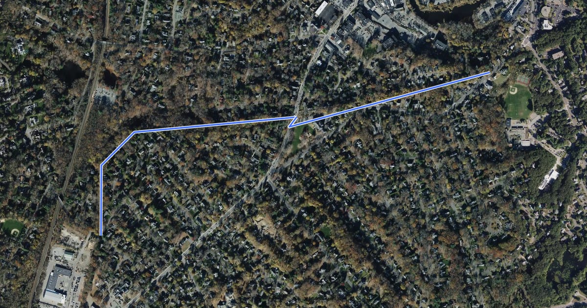 Маршрут Crosstown Trail на спутниковом снимке
