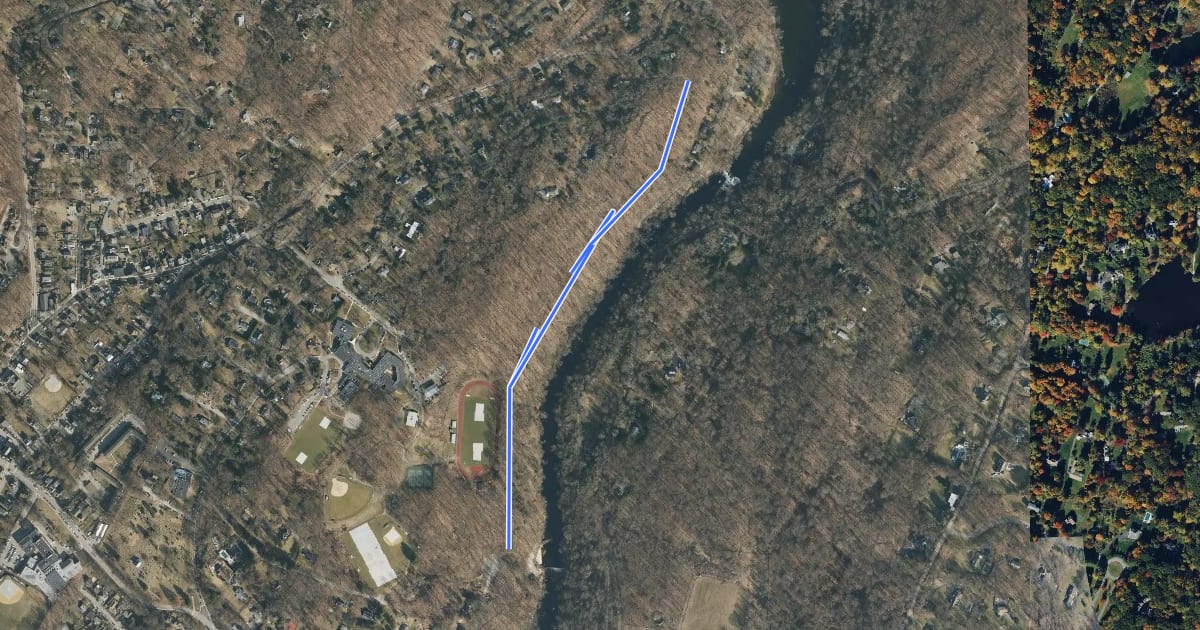 Маршрут Croton Gorge Trail на спутниковом снимке