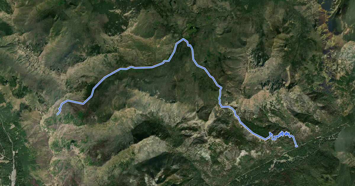 Маршрут Crow Lake Way Trail на спутниковом снимке