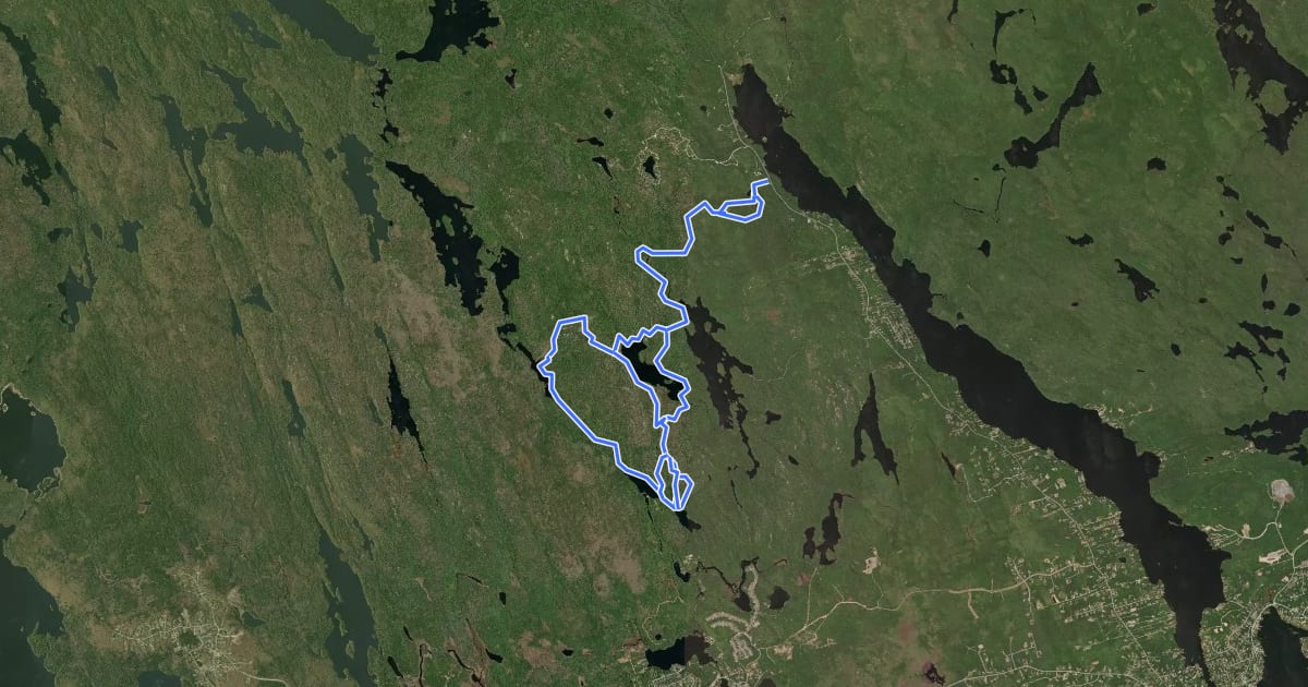 Маршрут Crowbar Lake Trails на спутниковом снимке