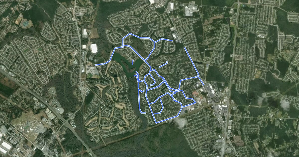 Маршрут Crowfield Trail System на спутниковом снимке