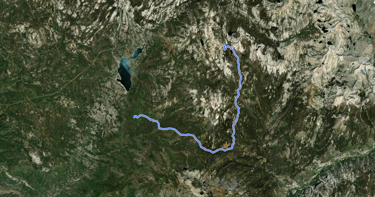 Маршрут Crown Valley Trail на спутниковом снимке