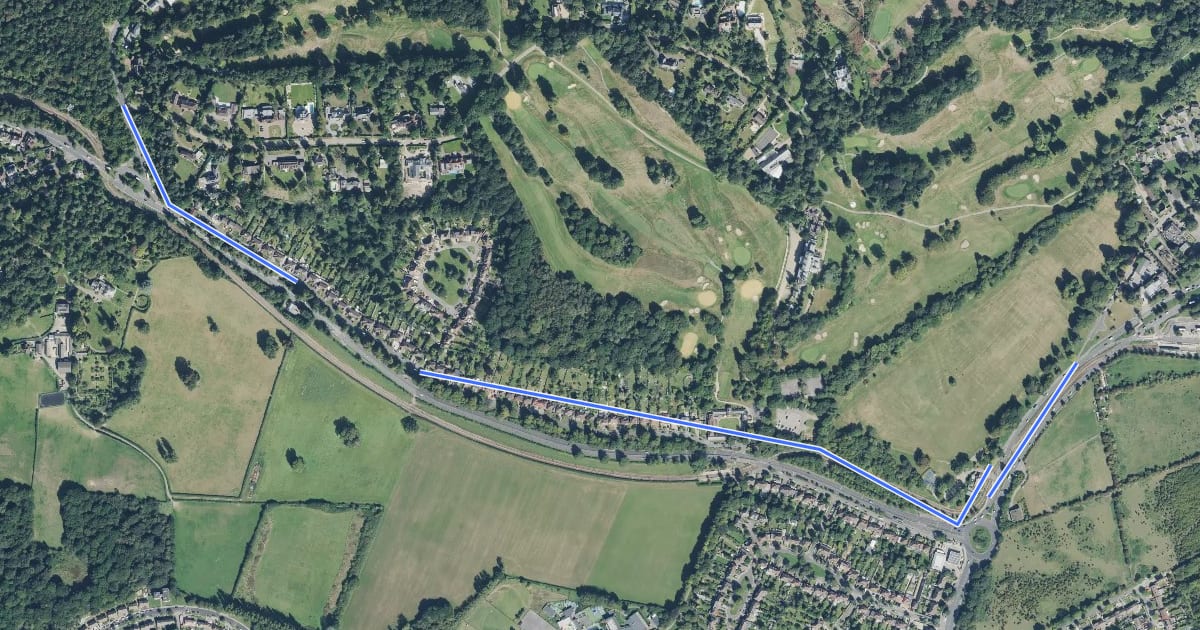 Маршрут Croydon Parks Link на спутниковом снимке