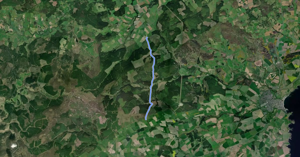 Маршрут Cryne Corse Road на спутниковом снимке