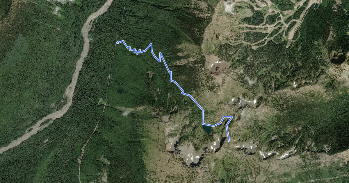 Маршрут Crystal Lakes Trail на спутниковом снимке
