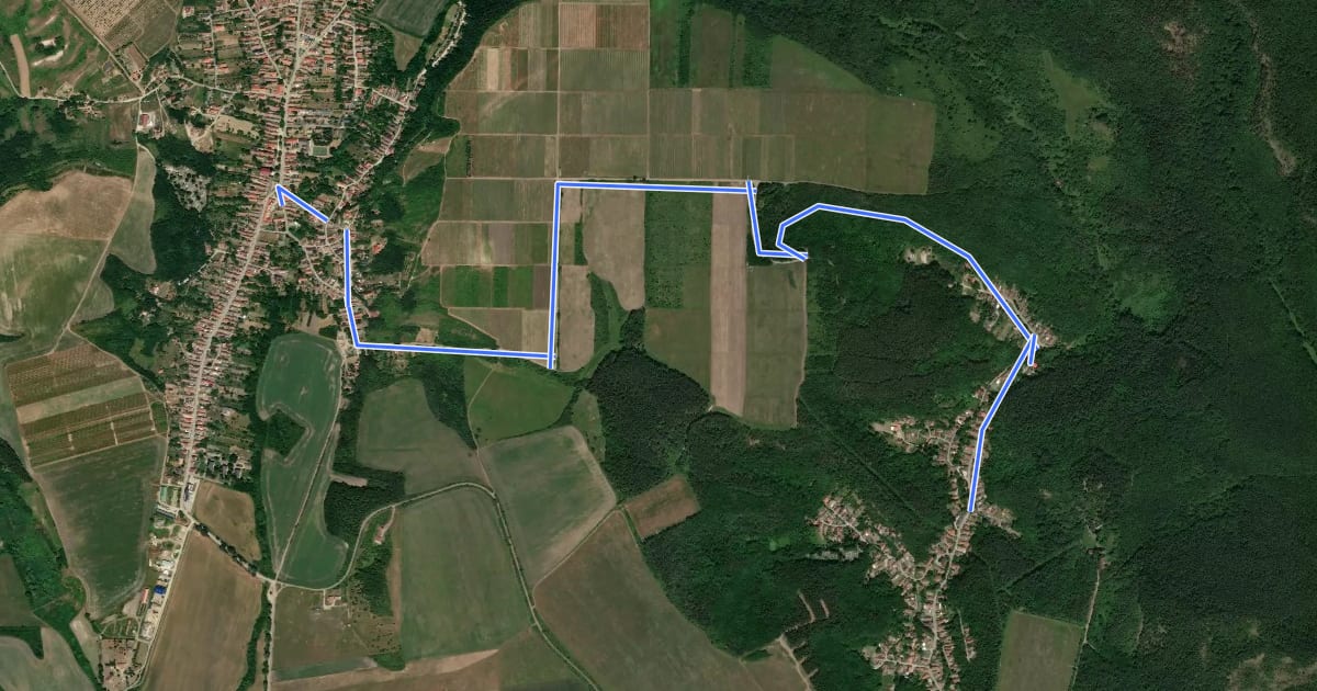 Маршрут Cserépfalu-Cserépvár kék mtb на спутниковом снимке