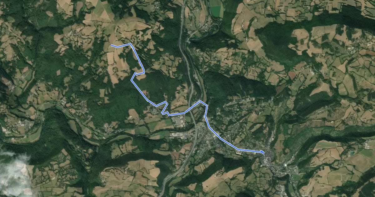 Маршрут CSG 04C3 : Carrefour GR - La Canourgue на спутниковом снимке