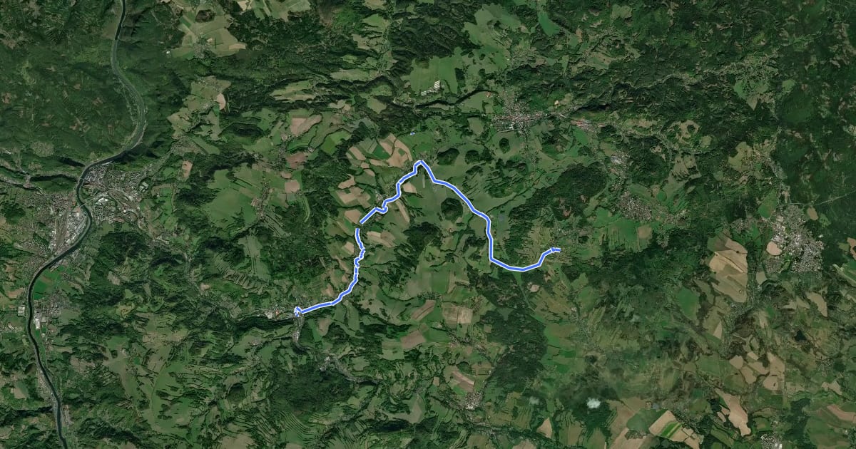 Маршрут CT Bystrá (návrh): Varhany - Benešov nad Ploučnicí на спутниковом снимке