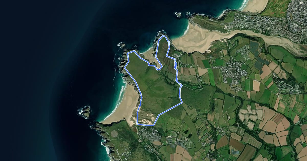 Маршрут Cubert wildlife walk, North Cornwall на спутниковом снимке