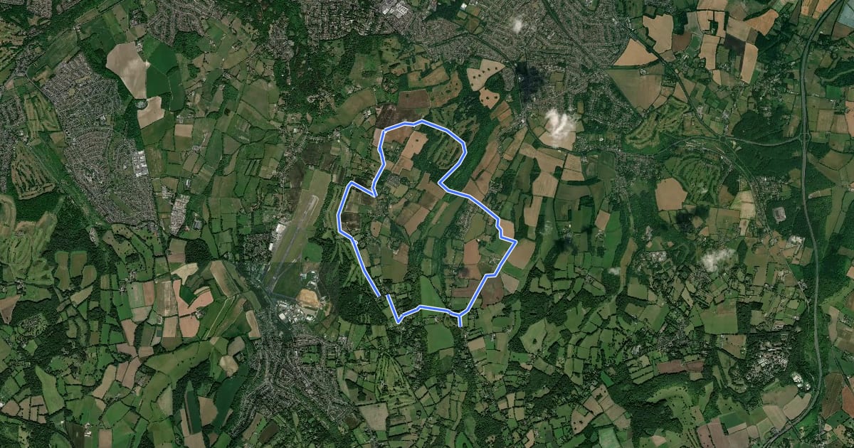 Маршрут Cudham Circular Walk на спутниковом снимке