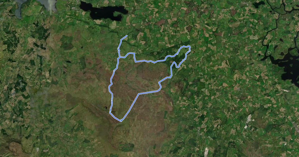 Маршрут Cuilcagh Way на спутниковом снимке