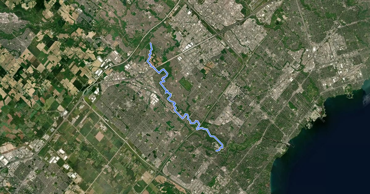 Маршрут Culham Trail на спутниковом снимке