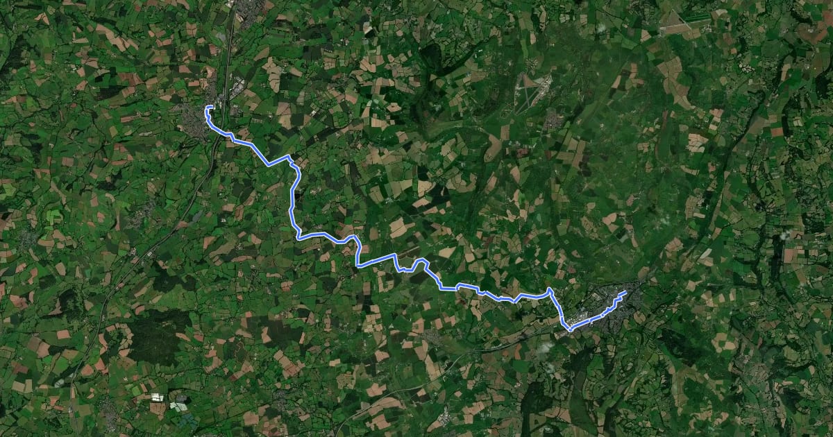 Маршрут Cullompton Honiton Walk на спутниковом снимке