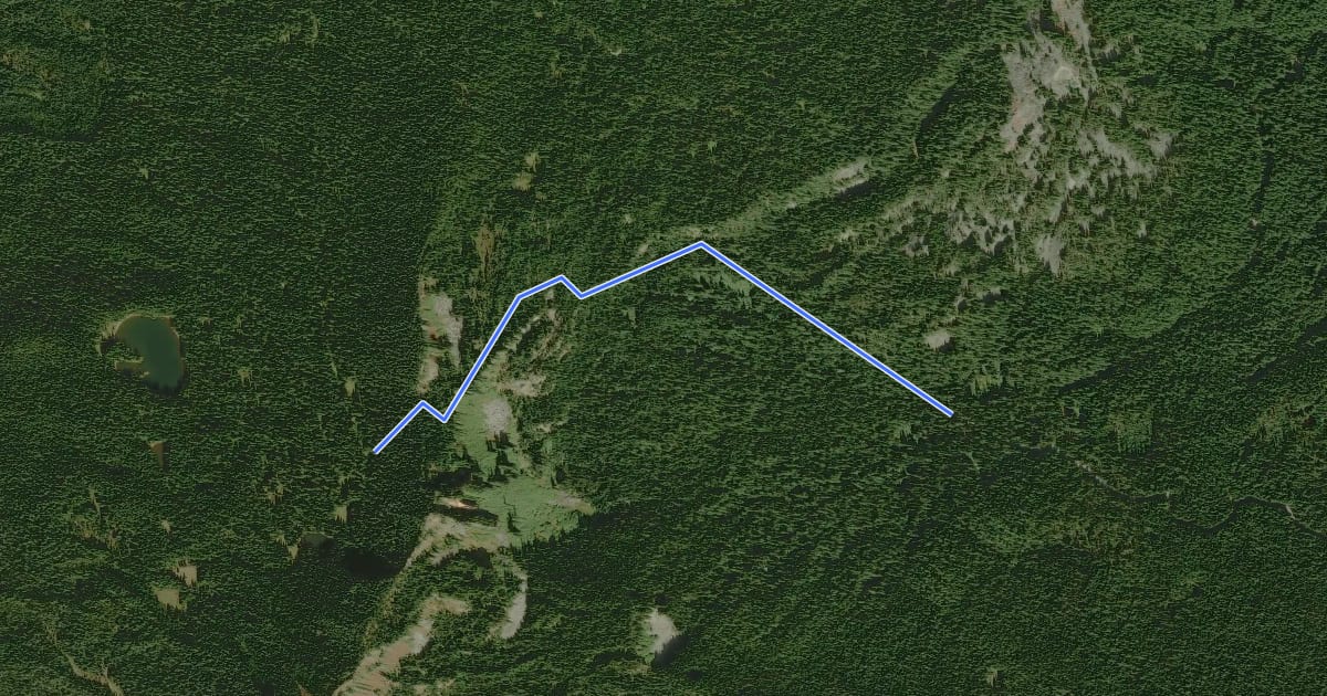 Маршрут Cultus Creek Trail #108 на спутниковом снимке