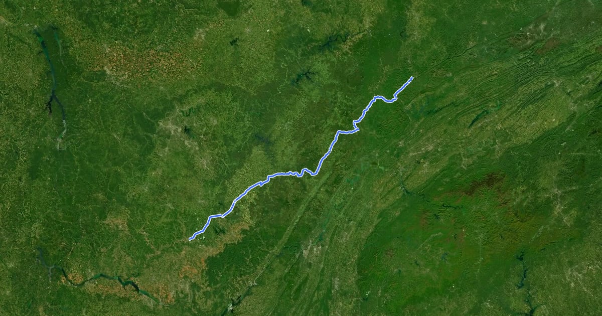 Маршрут Cumberland Traverse на спутниковом снимке